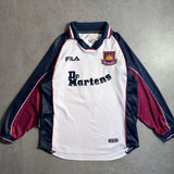 【正規選手支給実使用品1999-2001 Fila West Ham United away L/S #8】