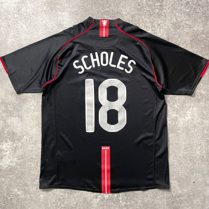 【正規品2007-2008 NIKE Manchester United away SCHOLES #18】