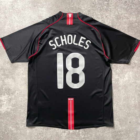 【正規品2007-2008 NIKE Manchester United away SCHOLES #18】