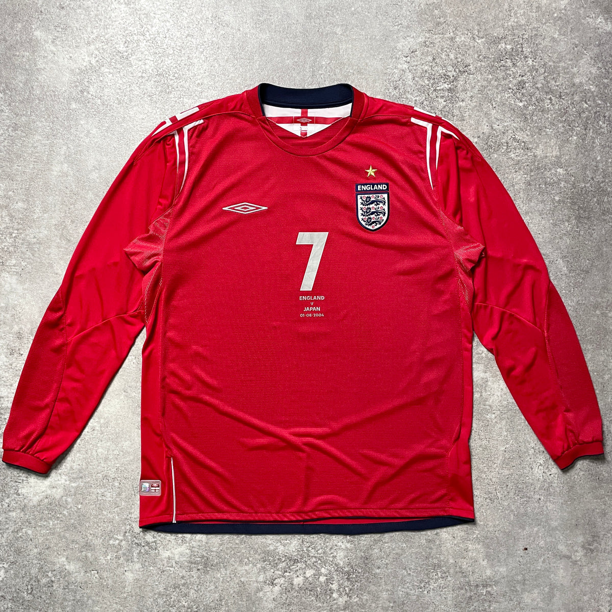 【正規品2004-2006 Umbro England away L/S Beckham #7】