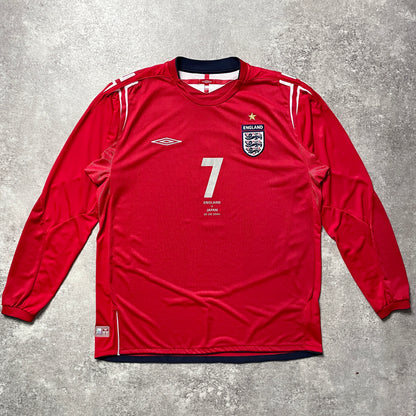 【正規品2004-2006 Umbro England away L/S Beckham #7】
