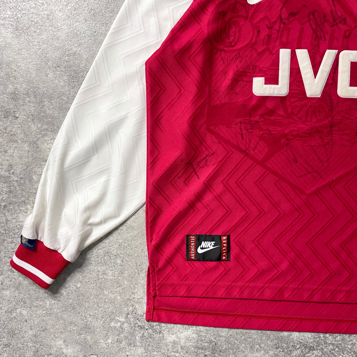 【正規品1996-1998 NIKE Arsenal home L/S shirt 歴代選手サイン入】