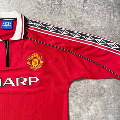 【正規品1998-2000 UMBRO Manchester United home L/S shirt】