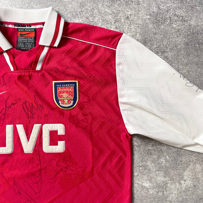 【正規品1996-1998 NIKE Arsenal home L/S shirt 歴代選手サイン入】