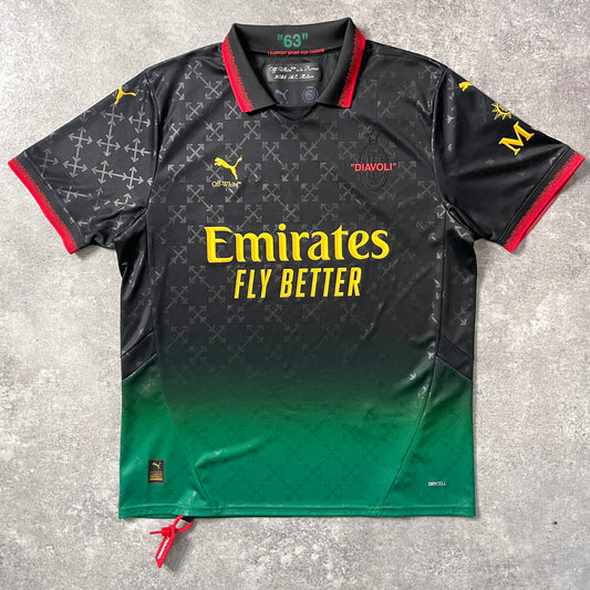 【正規品2024-2025 adidas Off White AC Milan 4th shirt】