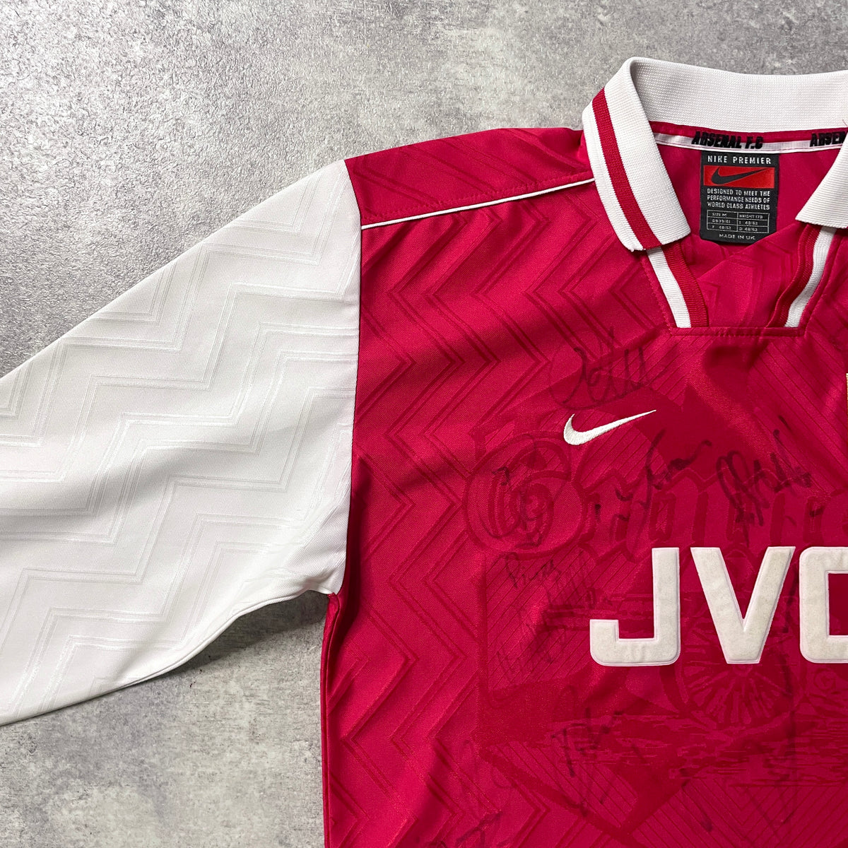 【正規品1996-1998 NIKE Arsenal home L/S shirt 歴代選手サイン入】