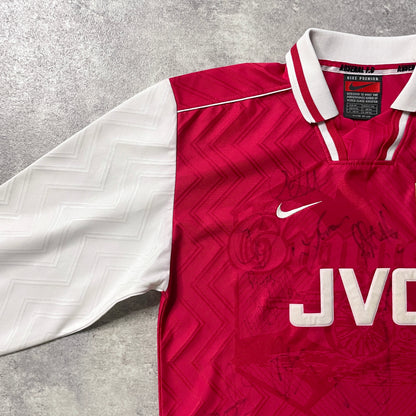 【正規品1996-1998 NIKE Arsenal home L/S shirt 歴代選手サイン入】