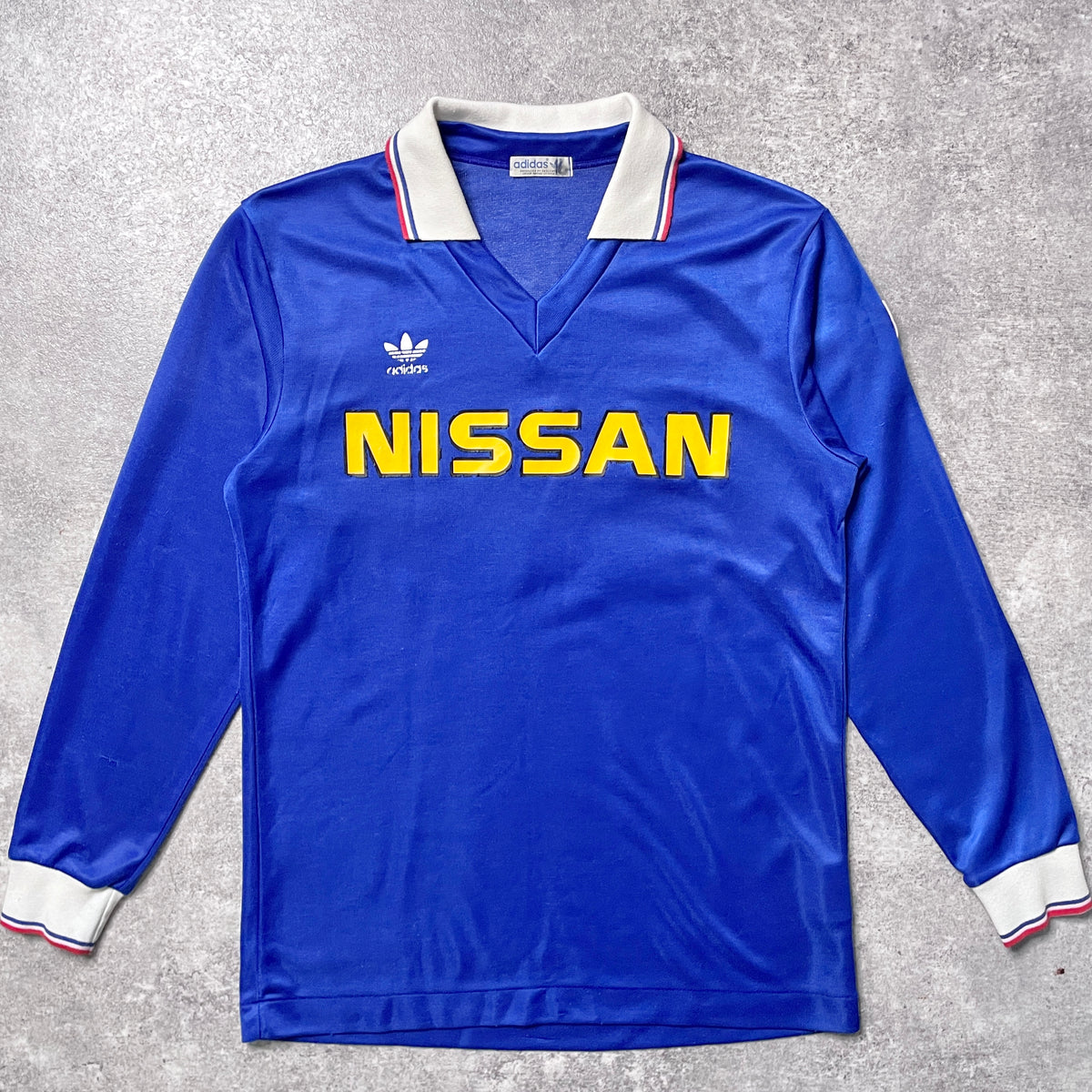 【正規選手支給品1985-1987 adidas 横浜fマリノス前身 日産自動車サッカー部 home L/S shirt】