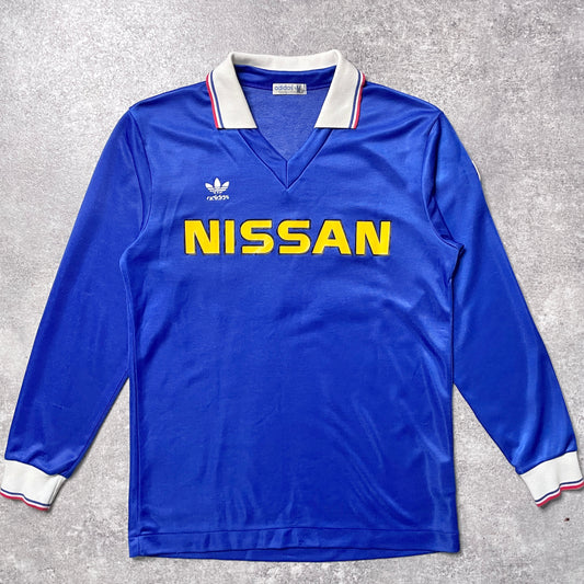 【正規選手支給品1985-1987 adidas 横浜fマリノス前身 日産自動車サッカー部 home L/S shirt】