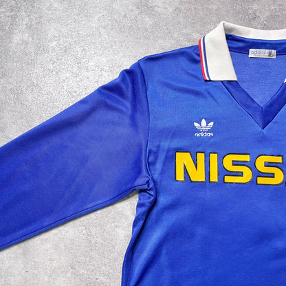 【正規選手支給品1985-1987 adidas 横浜fマリノス前身 日産自動車サッカー部 home L/S shirt】
