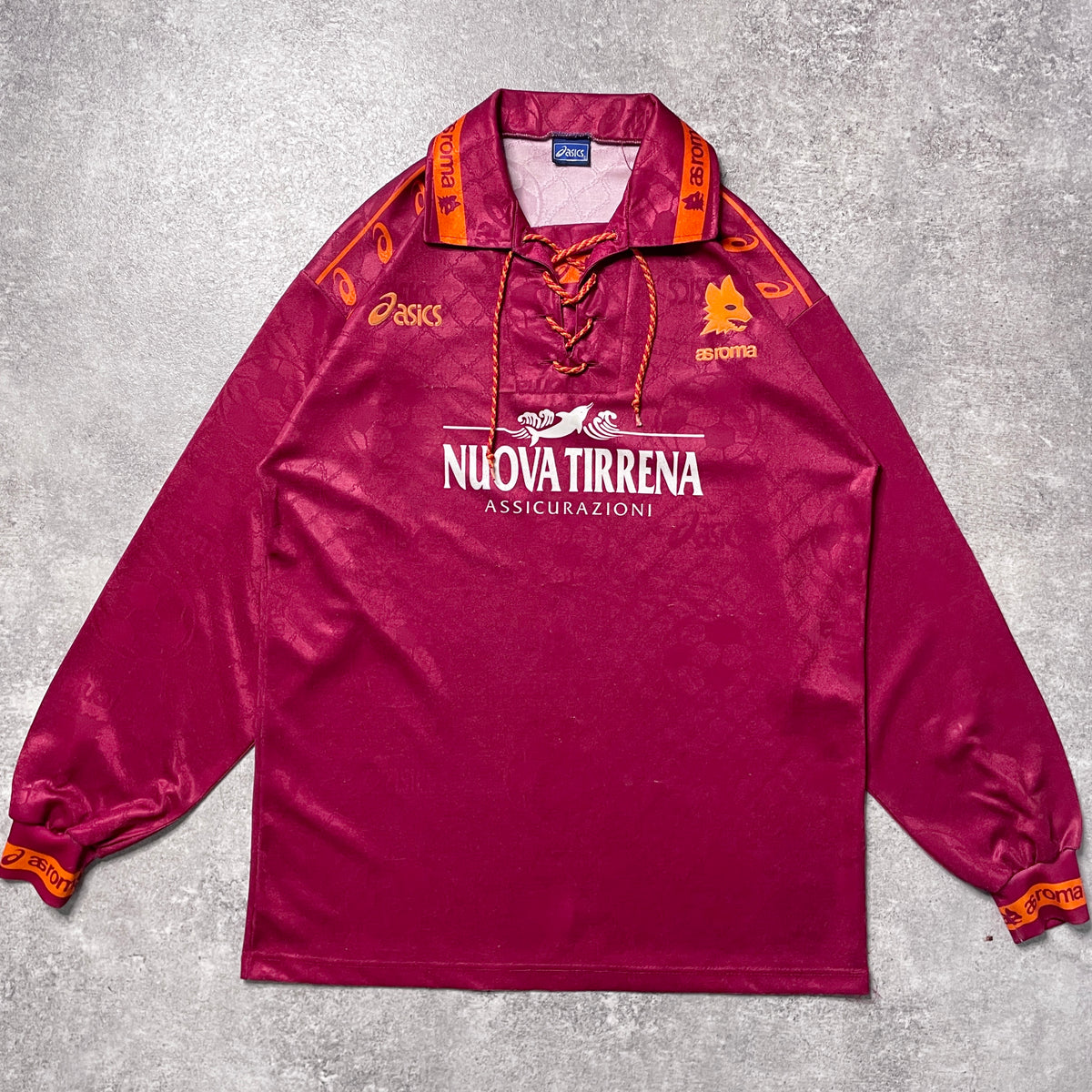 【正規品1994-1995 asics AS ROMA home L/S shirt】