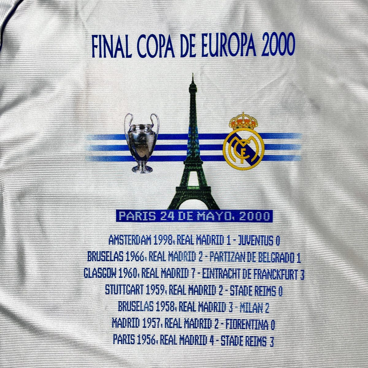 【正規品1999-2000 adidas Real Madrid home UCL決勝進出記念】