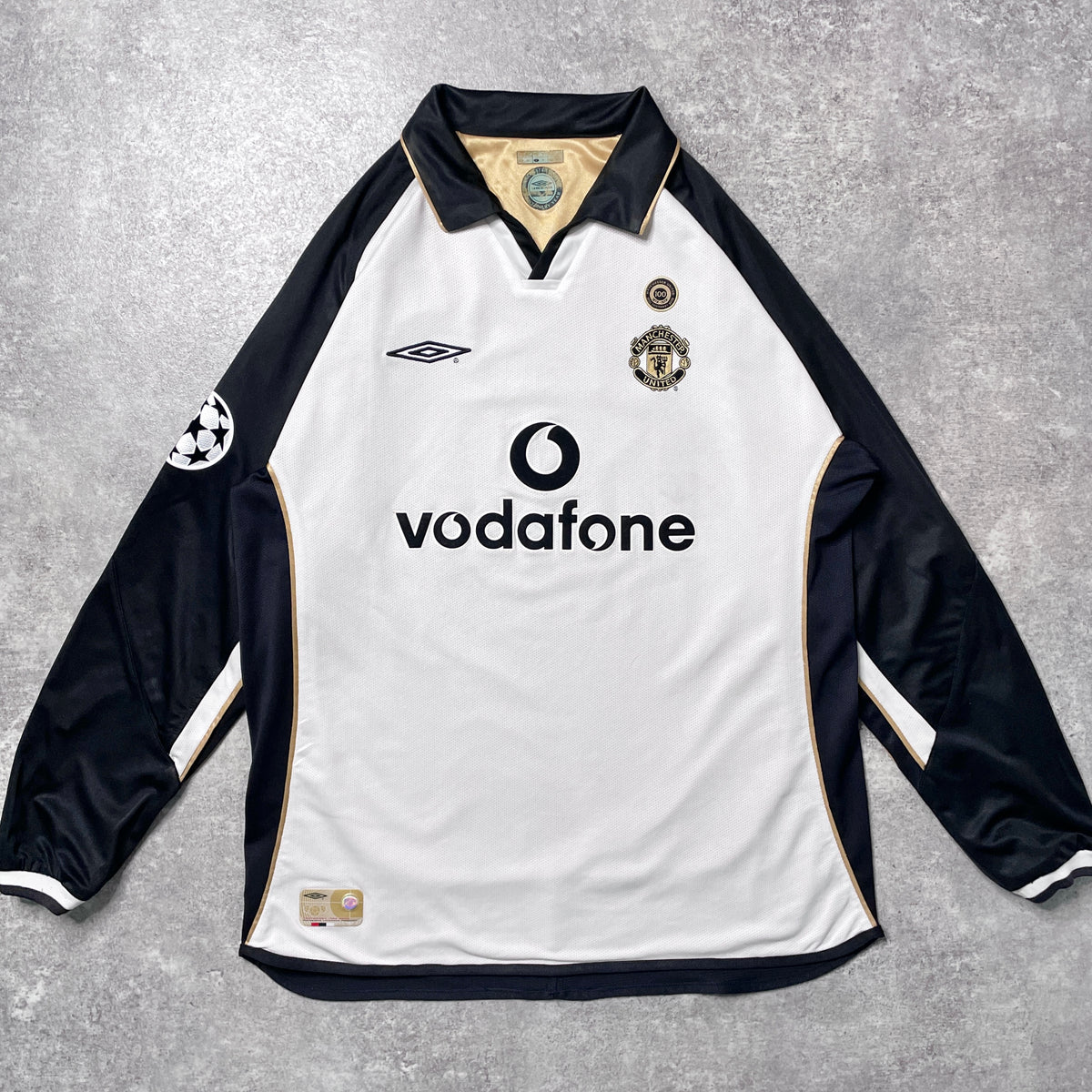 【正規品2001-2002 UMBRO Manchester United UCL away/third L/S Beckham #7】