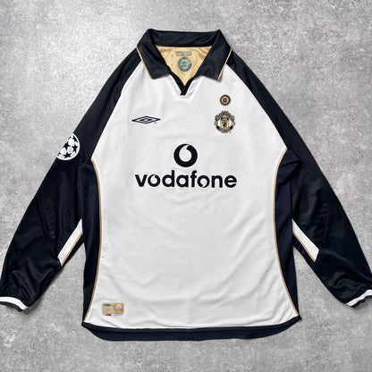 【正規品2001-2002 UMBRO Manchester United UCL away/third L/S Beckham #7】