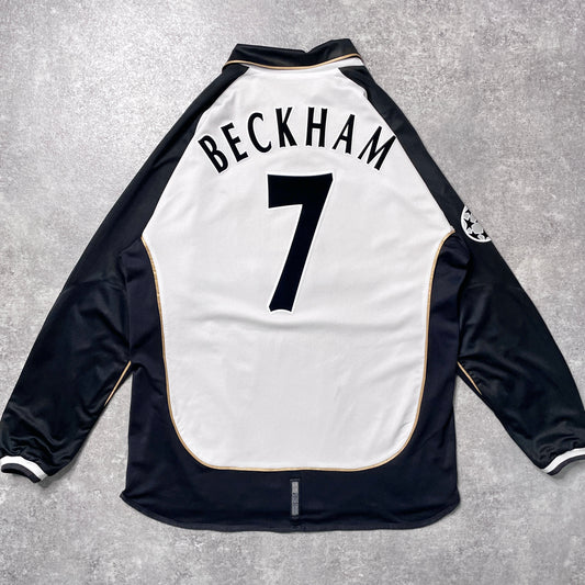 【正規品2001-2002 UMBRO Manchester United UCL away/third L/S Beckham #7】