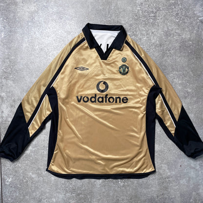 【正規品2001-2002 UMBRO Manchester United UCL away/third L/S Beckham #7】