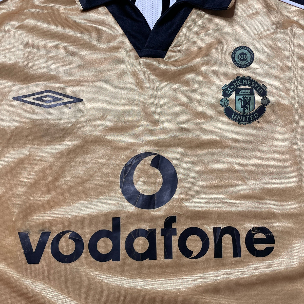 【正規品2001-2002 UMBRO Manchester United UCL away/third L/S Beckham #7】