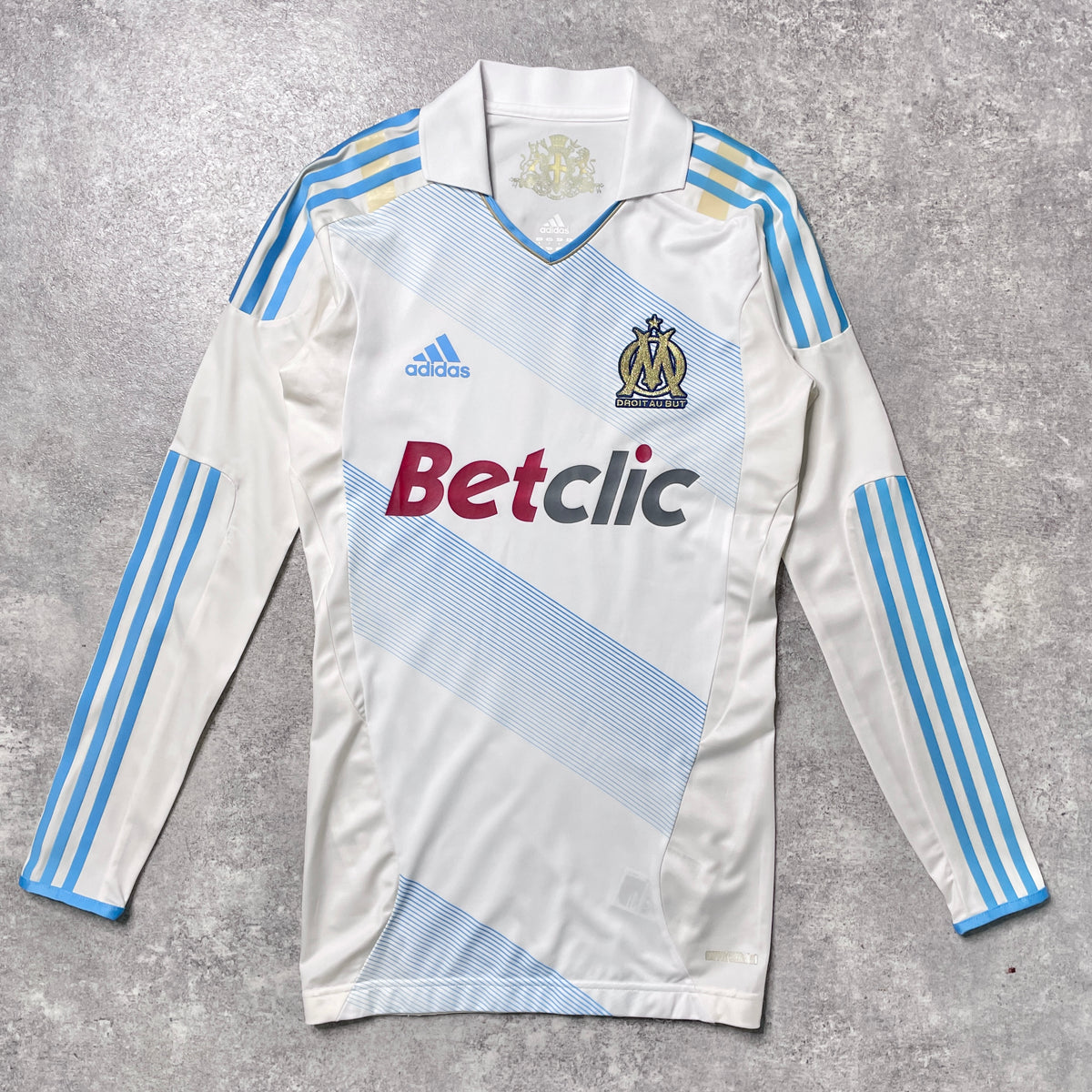 【正規選手支給品2011-2012 adidas Marseille home L/S shirt】