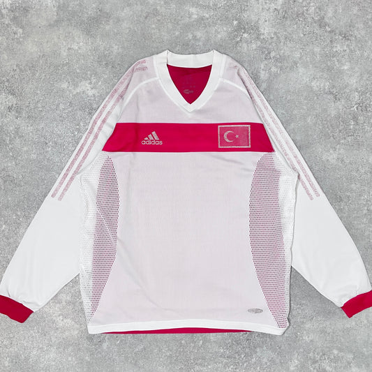 【正規選手支給品2002 adidas Turkey home L/S shirt】