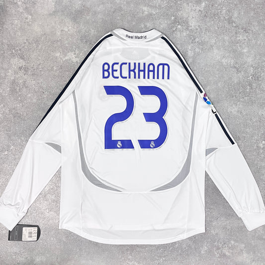 【BNWT正規選手支給品2006-2007 adidas Real Madrid home L/S Beckham #23】