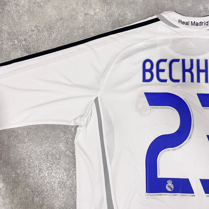 【BNWT正規選手支給品2006-2007 adidas Real Madrid home L/S Beckham #23】