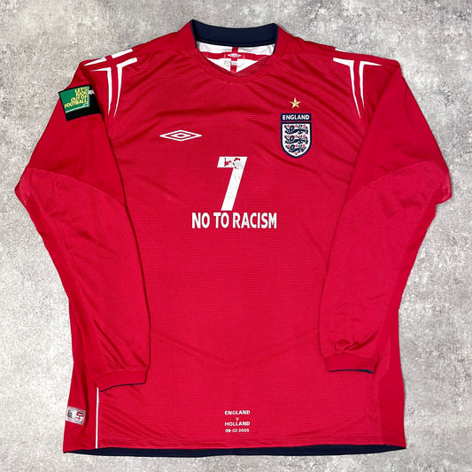 【正規選手支給品2004-2006 Umbro England away L/S Beckham #7】