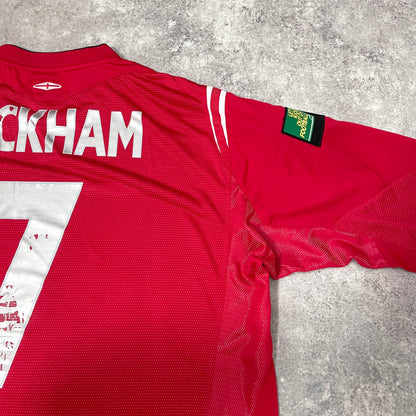 【正規選手支給品2004-2006 Umbro England away L/S Beckham #7】