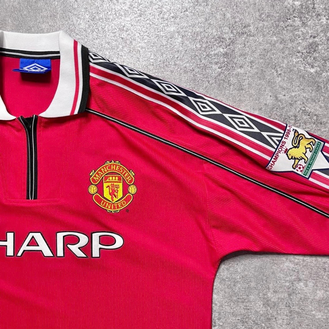 【正規品1998-2000 Umbro Manchester United home L/S BECKHAM #7】