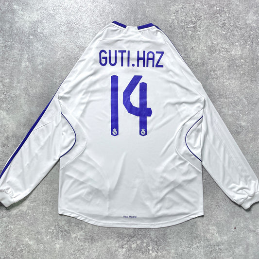 【正規品2007-2008 adidas Real Madrid home L/S GUTI #14】