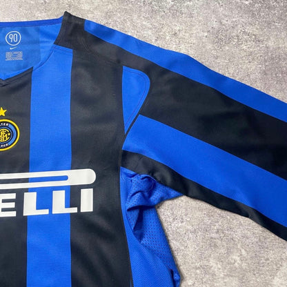 【正規選手支給品2004-2005 NIKE Inter home L/S ZANETTI #4】