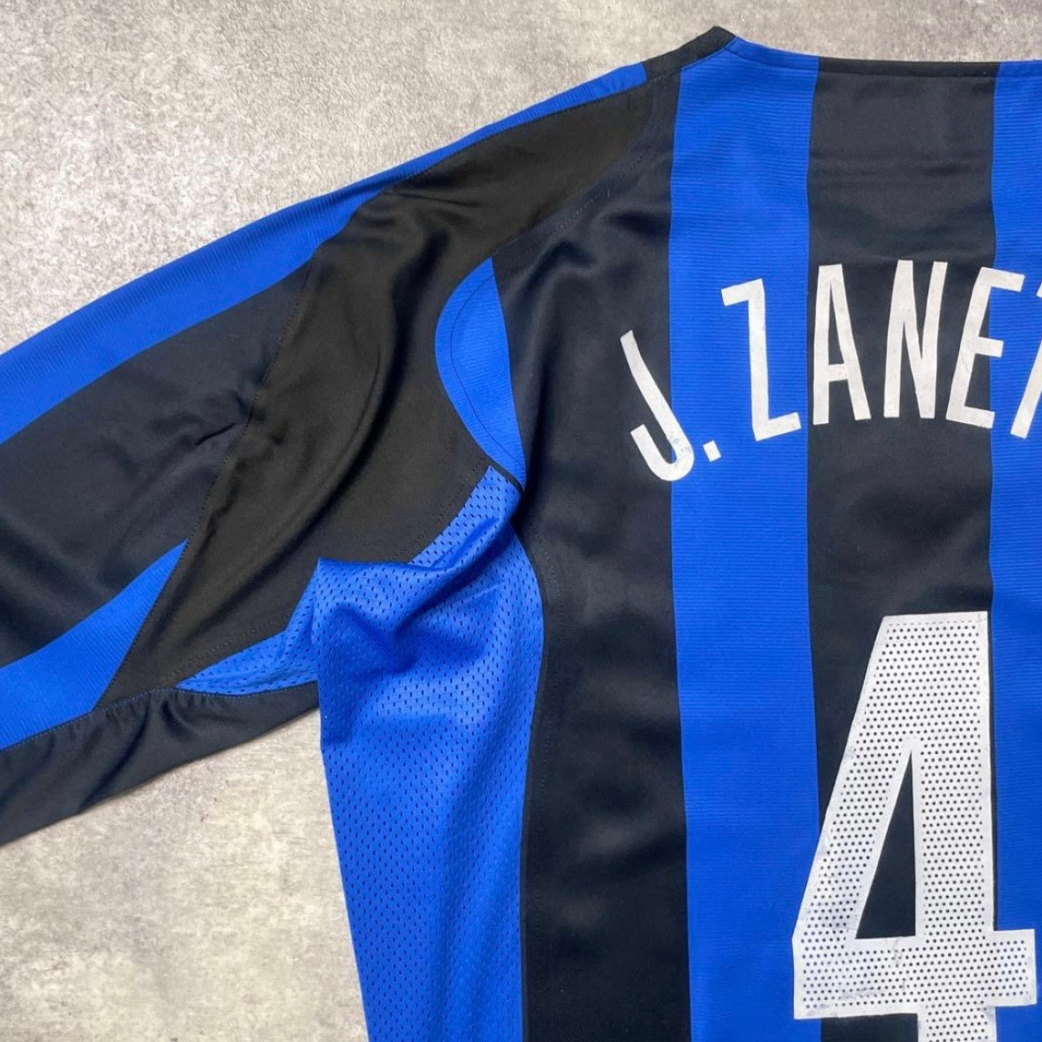 【正規選手支給品2004-2005 NIKE Inter home L/S ZANETTI #4】