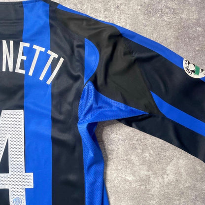 【正規選手支給品2004-2005 NIKE Inter home L/S ZANETTI #4】