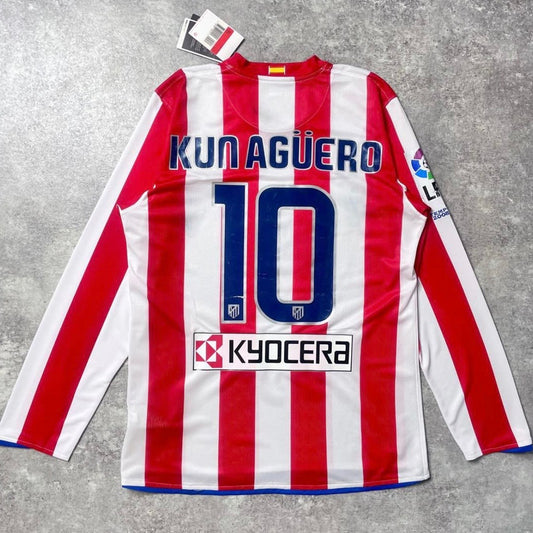 【正規品2008-2009 NIKE Atletico Madrid home authentic L/S Aguero #10】