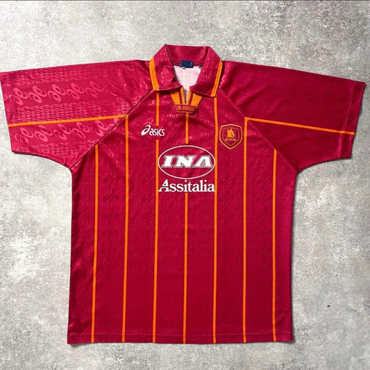 【正規品1996-1997 asics AS Roma home shirt】