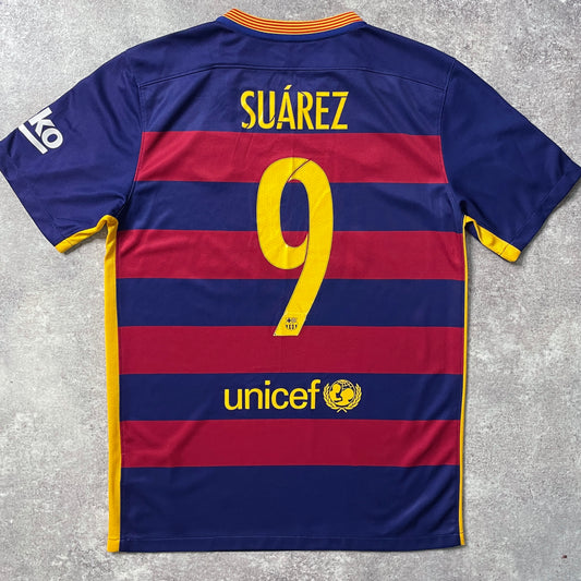 【正規品2015-2016 NIKE Barcelona home SUÁREZ #9】