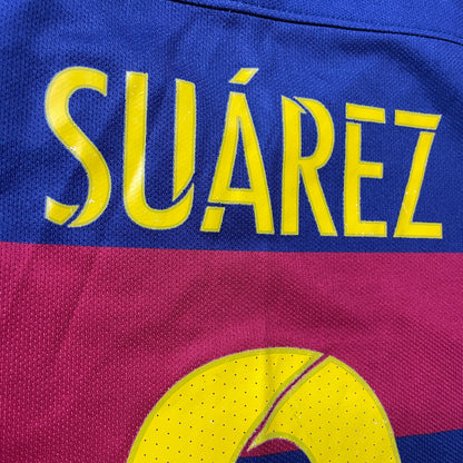 【正規品2015-2016 NIKE Barcelona home SUÁREZ #9】