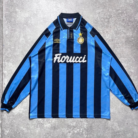 【正規選手支給実使用品1992-1993 Umbro Inter home L/S #9】