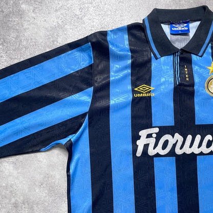 【正規選手支給実使用品1992-1993 Umbro Inter home L/S #9】