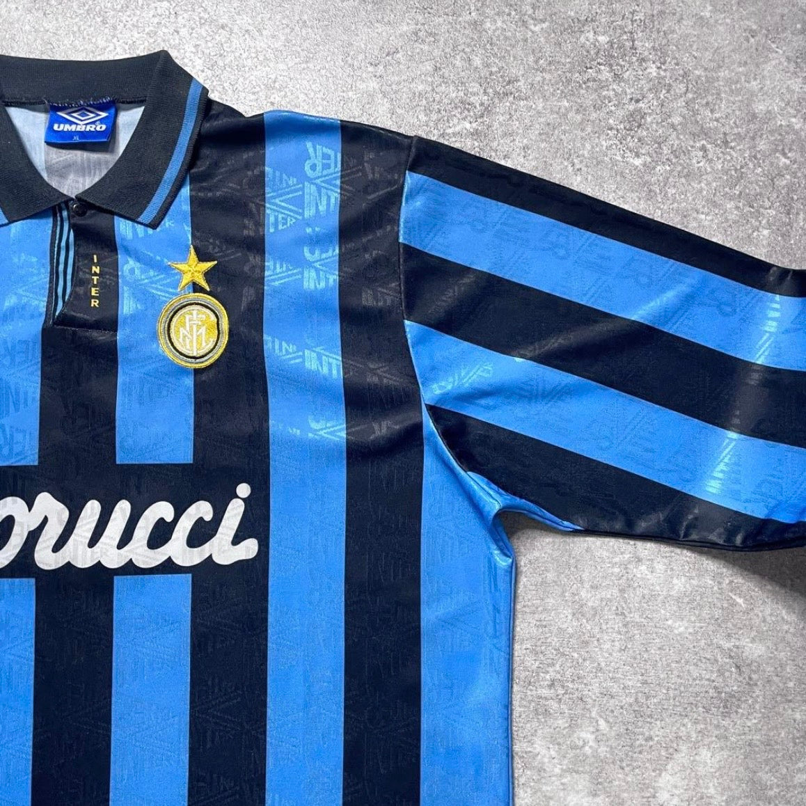 【正規選手支給実使用品1992-1993 Umbro Inter home L/S #9】