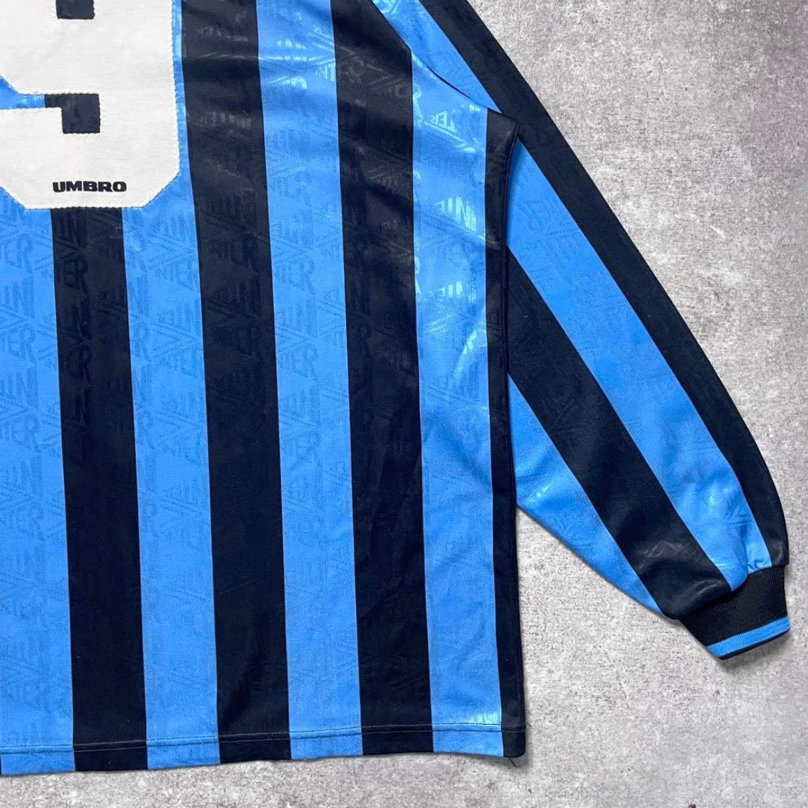 【正規選手支給実使用品1992-1993 Umbro Inter home L/S #9】