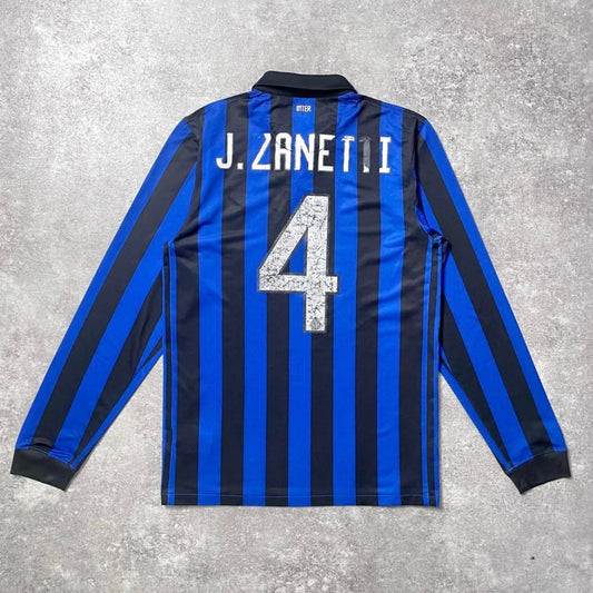 【正規品2011-2012 NIKE Inter home L/S ZANETTI #4】