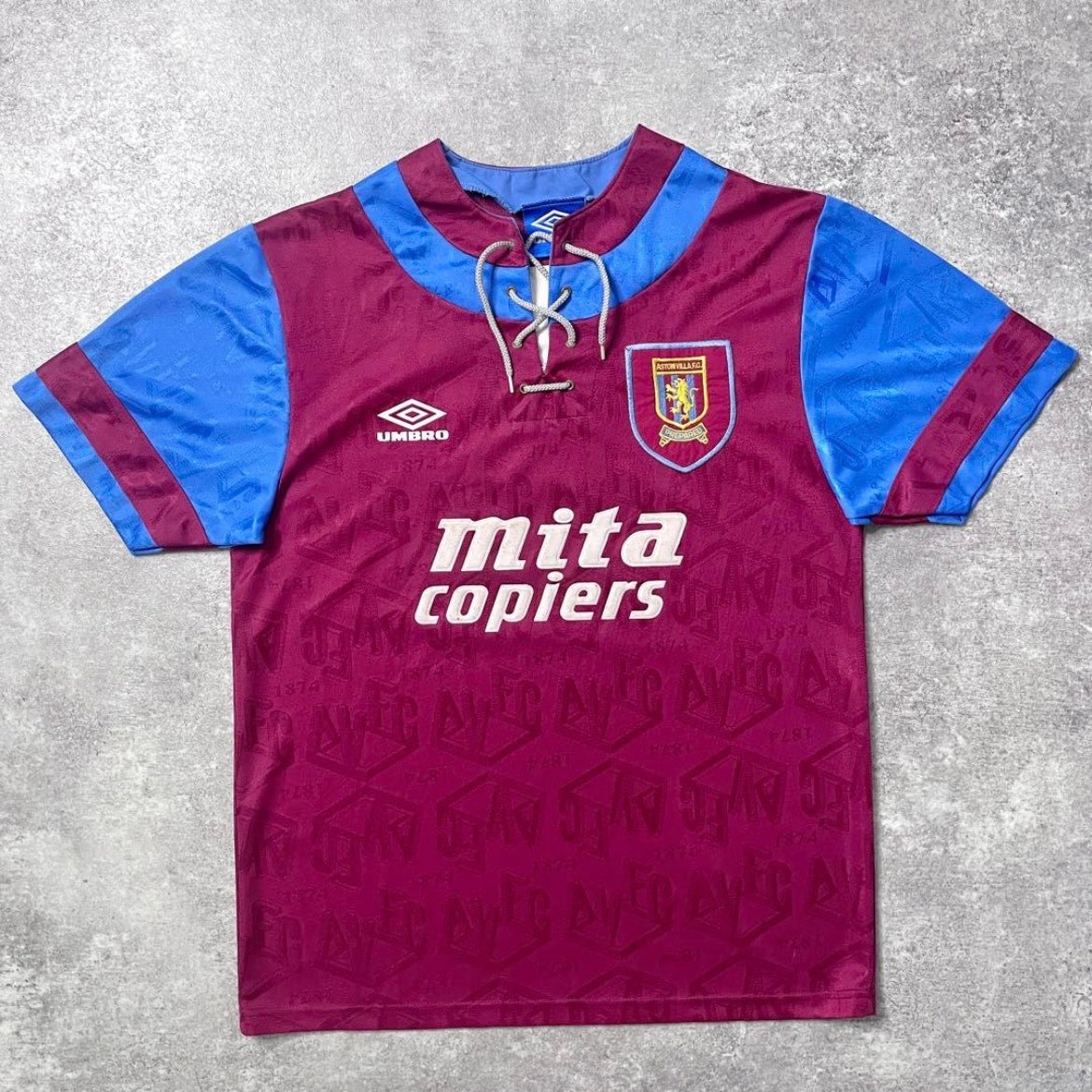 【正規品1992-1993 Umbro Aston Villa home shirt】