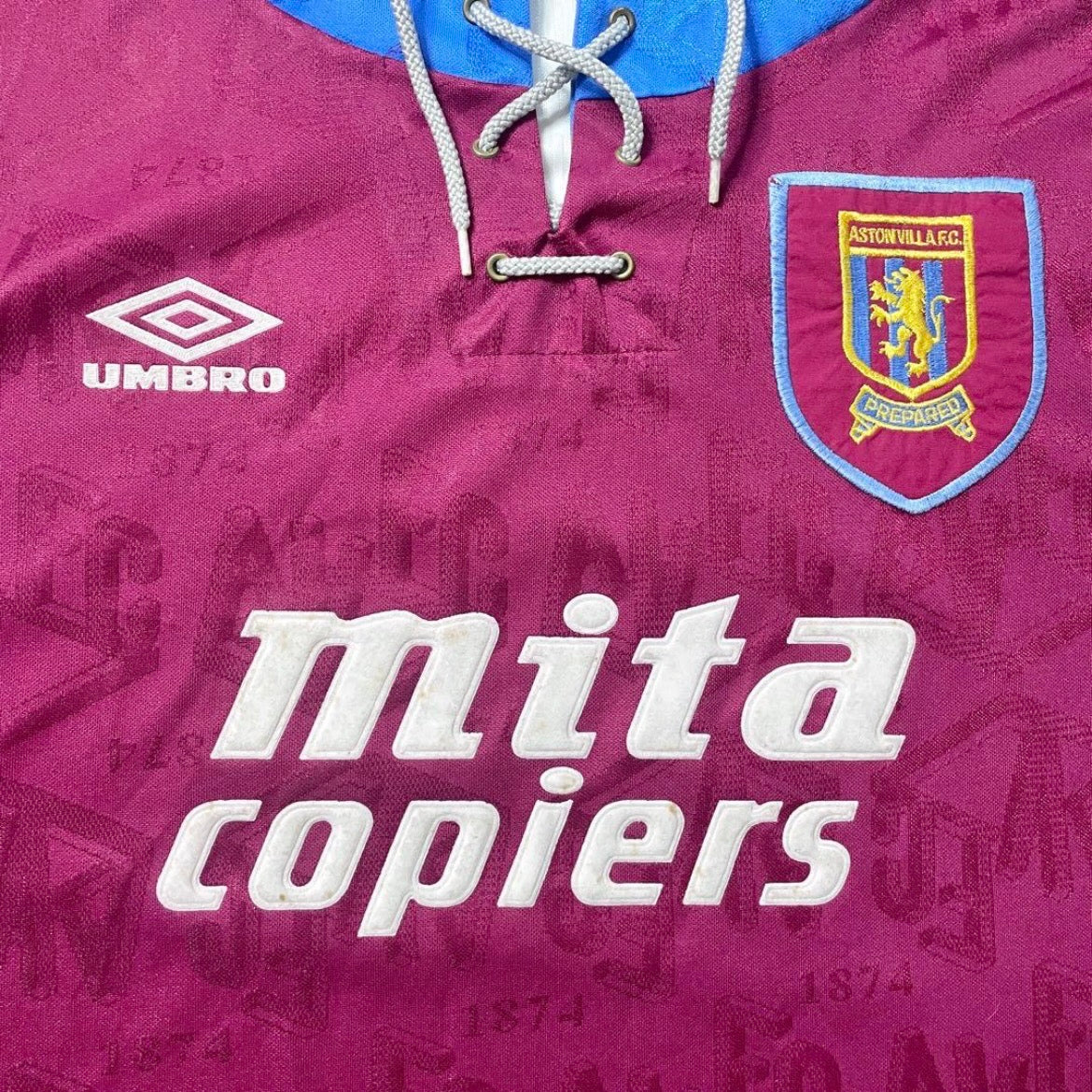 【正規品1992-1993 Umbro Aston Villa home shirt】
