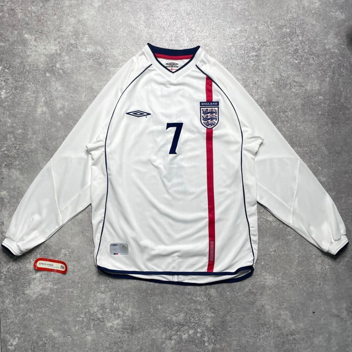 【BNWT正規品2001-2003 UMBRO England Home L/S Beckham #7】
