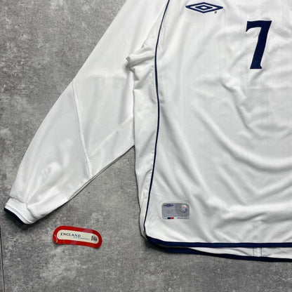 【BNWT正規品2001-2003 UMBRO England Home L/S Beckham #7】