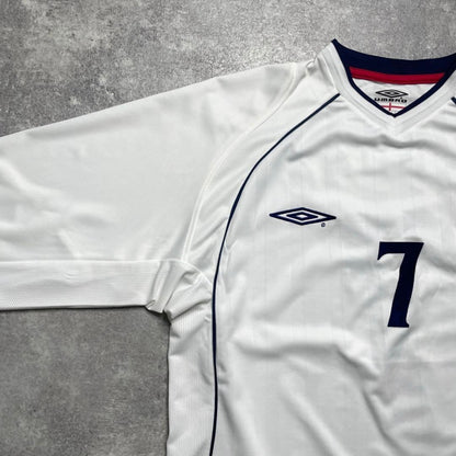 【BNWT正規品2001-2003 UMBRO England Home L/S Beckham #7】