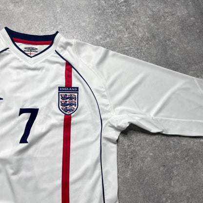 【BNWT正規品2001-2003 UMBRO England Home L/S Beckham #7】