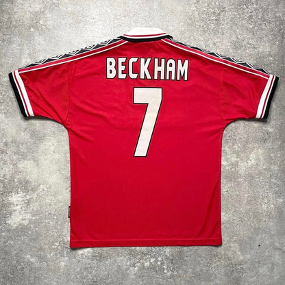 【正規品1998-1999 UMBRO Manchester United home treble Beckham#7】
