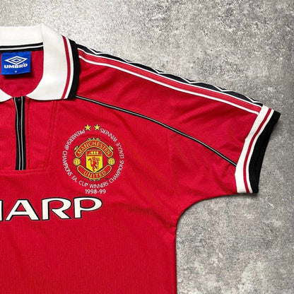【正規品1998-1999 UMBRO Manchester United home treble Beckham#7】