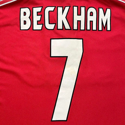 【正規品1998-1999 UMBRO Manchester United home treble Beckham#7】